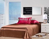 coffee silk bed sheet