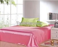 pink silk bed sheet