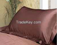 deep coffee silk pillow case