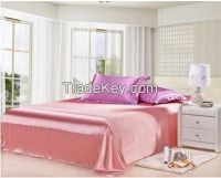jade pink silk bed sheet