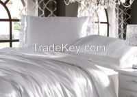 white silk pillow case