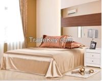 light beige silk bed sheet