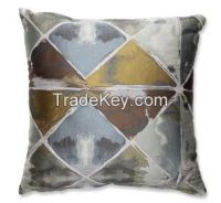 blue geometric throw pillow