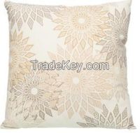 white floral throw pillow