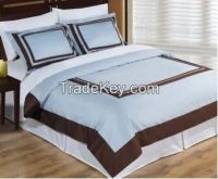 hotel 300 thread count duvet cover-blue and chocolate