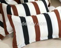 black and brown stripe cotton pillow case