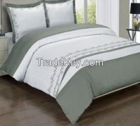 gray embroidered duvet cover