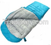 Down-filled envelope sleeping bag