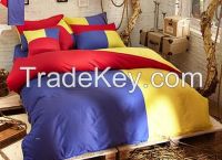 Solid Color Cotton Duvet Cover--Blue, Red, Yellow