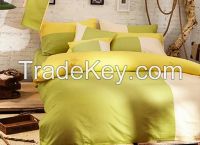 Solid Color Cotton Duvet Cover--Green,Yellow,Cream