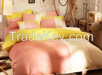 Solid Color Cotton Duvet Cover--Light Pink, Yellow, Cream