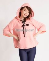 Ladies pink chest strap design hoodie, casualwear, loungewear, sleepwear