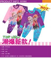 Wholesale -  children clothing girls frozen elsa and anna long sleeved sleeve winter pajamas pyjamas sleepwear