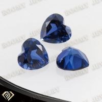 #34 corundum blue sapphire heart shape loose synthetic stone