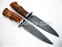 Set of Classic Damascus Hunting Knives