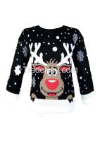 Christmas reindeer motif snowflake jumper 