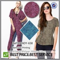 FDY printing fabric/100% polyester spandex fabric/leopard print fabric
