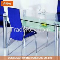 DT-2015A Rectangular Glass Top Double Layer Dining Tables