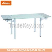 DT-7212L foldable glass top dining table