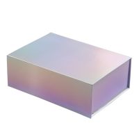 Next Day Shipment Flat Pack Paper Cardboard Collapsible Gift Boxes With Holographic Finish