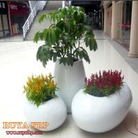 Fiberglass garden planter, Resin outdoor flowerpot, FRP landscaping plant pot