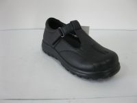 Real Leather Pigskin Lining Buckle Strap Gir Black  School Shoes