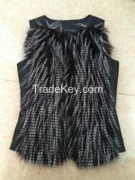 Ladies Faux Leather Vest with Fur