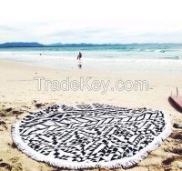 cotton  Round Beach Towel With Tassels
