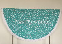 100% Cotton Reactive Printing Round Beach Towel With Tassels