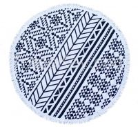 Wholesale Round Beach Towel with Tassels, 100 Cotton Turkish Printed Beach Towel in Stock!
