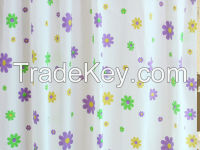 popular hookless design polyester cloth shower curtain