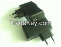 USB Power Adapter Euro Type 5V 2A Black Color