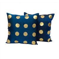 ExclusiveLane Polka Dots Silk Cushion Cover - Set of 2