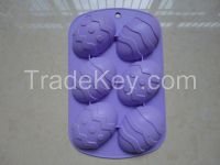 6 cavity easter egg silicone cake mold / chocolate mold factory price