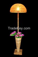 Rattan standing lamp