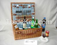 hot!!!optional colored handweave wicker basket with cutlery for autumn camping&picnic