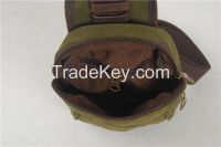Good Quality Canvas And Genuine Leather Unisex Chest Bag