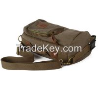 Trendy Canvas And Genuine Leather Single Shoulder Messenger Bags 