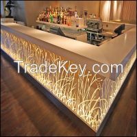 modern design pure acrylic solid surface bar counter