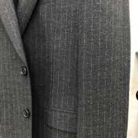 Stripe design printed TR suiting fabric