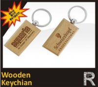 Custom blank design promotional wooden keychain