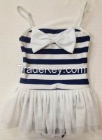 Baby girl's one-piece swimwear / children's cute swimsuit with lace skirt