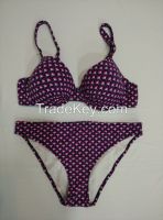 Sexy bikini with push up cup and beautiful shell-grid pattern, chic and sweet