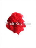 Solid silicon red polyester staple fiber