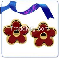 wholesale gold hanging flower shaped earrings