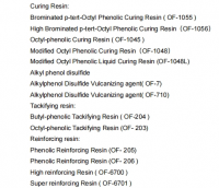 Chemicals for rubber curing, tackifying, reinforcing