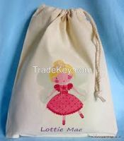 Vietnam cotton drawstring shopping bag with available colors