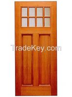 entry 4 panel wood door with 8 mini lites