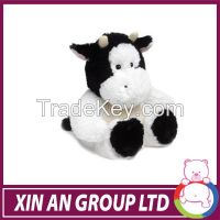Custom design wholesale stuffed black cow toy