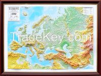 Decorative 3D map with panorama effect Europe